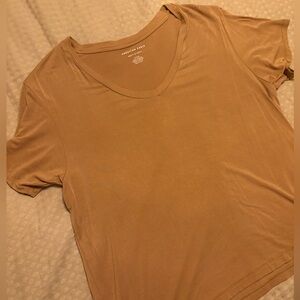 American Eagle Outfitters Women's Brown Short Sleeve Tee